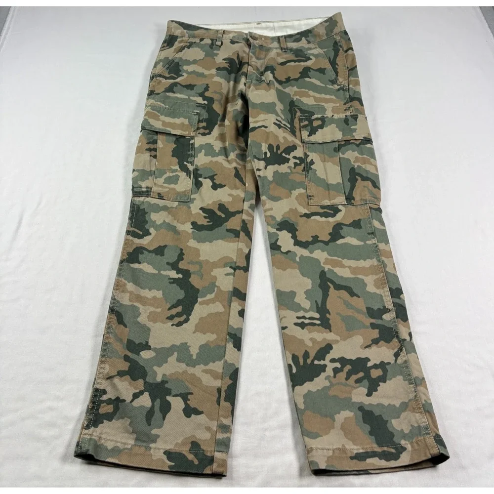Levis Camo Cargo Pants Mens 31x30 Green Straight Leg Casual